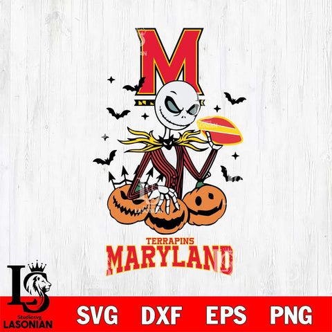 Maryland Terrapins Jack Skellington 2 halloween Svg Eps Dxf Png File, NCAA svg, Digital Download, Instant Download