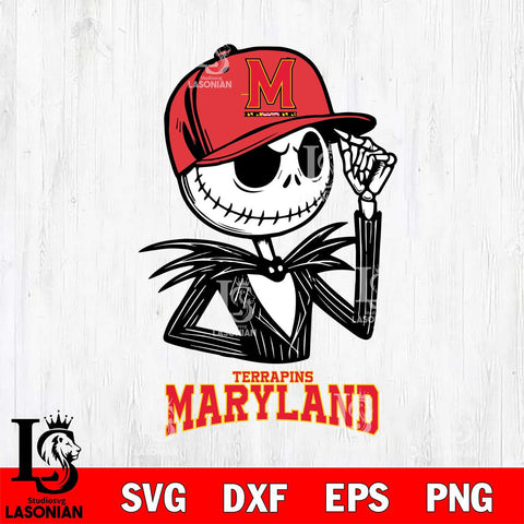 Maryland Terrapins Jack Skellington 3 Halloween Svg Eps Dxf Png File, NCAA svg, Digital Download, Instant Download