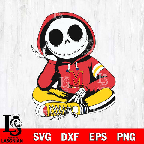 Maryland Terrapins Jack Skellington halloween Svg Eps Dxf Png File, NCAA svg, Digital Download, Instant Download
