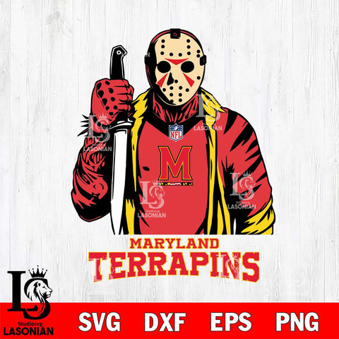 Maryland Terrapins Jason Voorhees Horror 3 Svg Eps Dxf Png File, NCAA svg, Digital Download, Instant Download