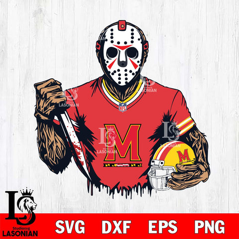 Maryland Terrapins Jason Voorhees Horror 5 Svg Eps Dxf Png File, NCAA svg, Digital Download, Instant Download