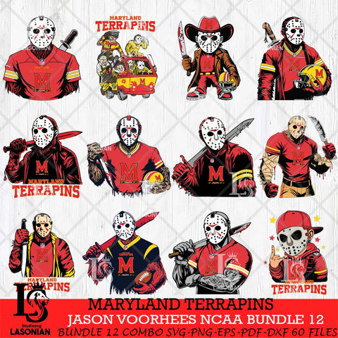 Maryland Terrapins Jason Voorhees Horror Bundle 12 SVG Eps Dxf Png File, bundle NCAA svg, Digital Download, Instant Download
