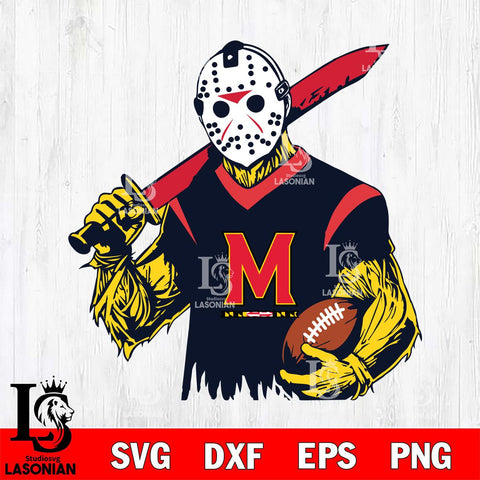 Maryland Terrapins Jason Voorhees Horror Halloween 2 Svg Eps Dxf Png File, NCAA svg, Digital Download, Instant Download