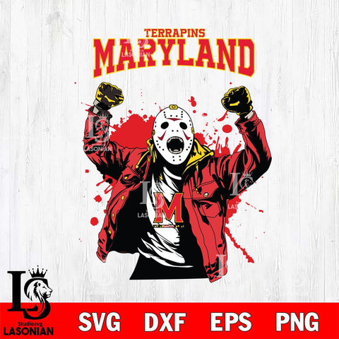 Maryland Terrapins Jason Voorhees Horror Halloween 3 Svg Eps Dxf Png File, NCAA svg, Digital Download, Instant Download