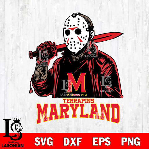 Maryland Terrapins Jason Voorhees Horror Halloween Svg Eps Dxf Png File, NCAA svg, Digital Download, Instant Download