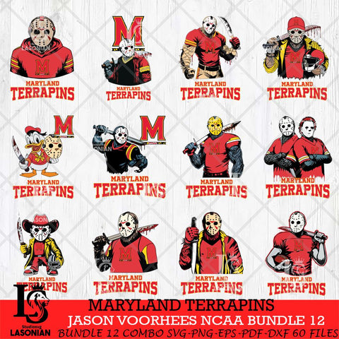 Maryland Terrapins Jason Voorhees NCAA Bundle 12 SVG Svg Eps Dxf Png File, Digital Download
