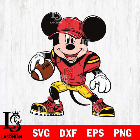 Maryland Terrapins Mickey Mouse Svg Eps Dxf Png File, NCAA svg, Digital Download, Instant Download