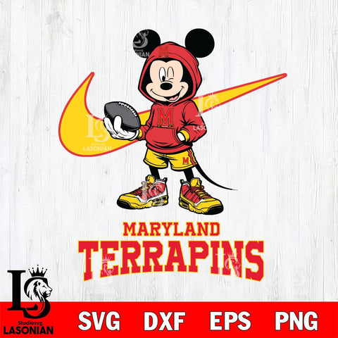 Maryland Terrapins Mikey Mouse Disney NIKE, Svg Eps Dxf Png File, Digital Download