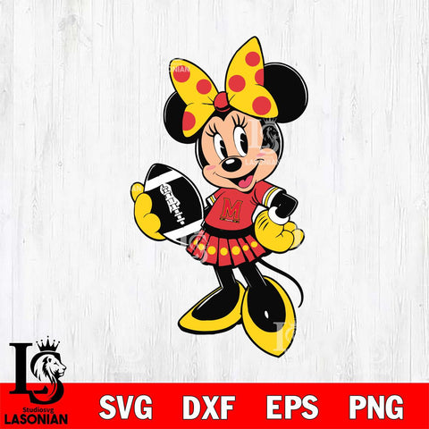 Maryland Terrapins Minnie Mouse Svg Eps Dxf Png File, NCAA svg, Digital Download, Instant Download