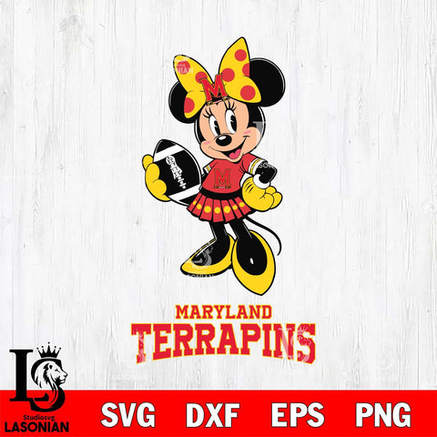 Maryland Terrapins Minnie Mouse, Svg Eps Dxf Png File, Digital Download