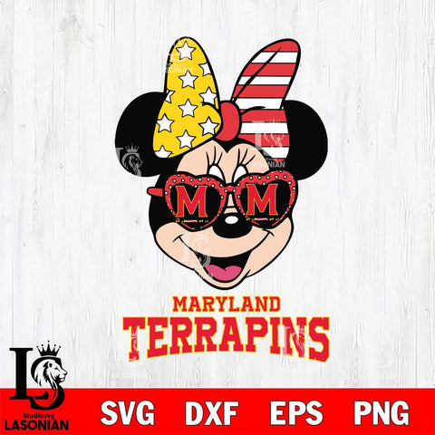 Maryland Terrapins Minnie Mouse Love 2, Svg Eps Dxf Png File, Digital Download