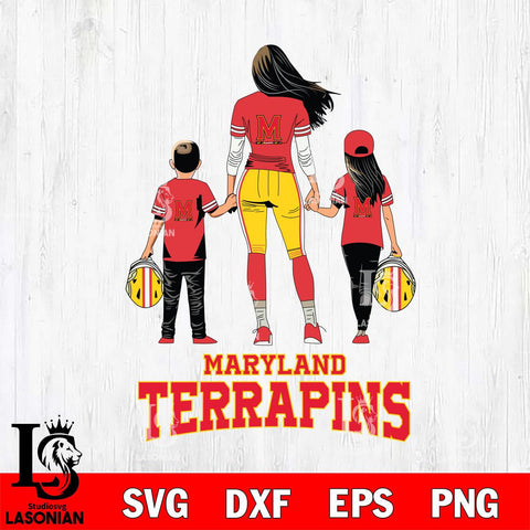 Maryland Terrapins Mother and son Rugby SVG DXF EPS PNG FILE,NCAA SVG, Father day Digital Download,Instant Download, Silhouette