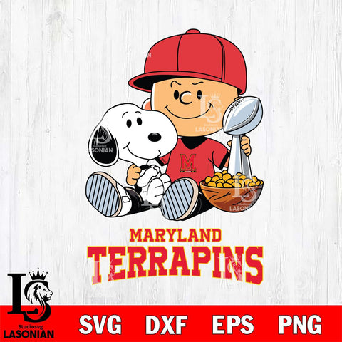 Maryland Terrapins Peanuts Snoopy Champion football SVG DXF EPS PNG FILE,Snoopy File Cut, NCAA Digital Download,Instant Download,Christmas Silhouette