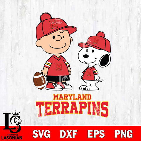 Maryland Terrapins Peanuts Snoopy Friends Football SVG DXF EPS PNG FILE,Snoopy File Cut, NCAA Digital Download,Instant Download,Christmas Silhouette