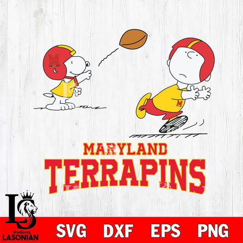 Maryland Terrapins Peanuts play football SVG DXF EPS PNG FILE,Snoopy File Cut, NCAA Digital Download,Instant Download,Christmas Silhouette
