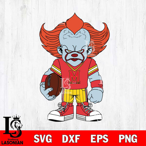 Maryland Terrapins Pennywise Horror Sport 11 Svg Eps Dxf Png File, Digital Download