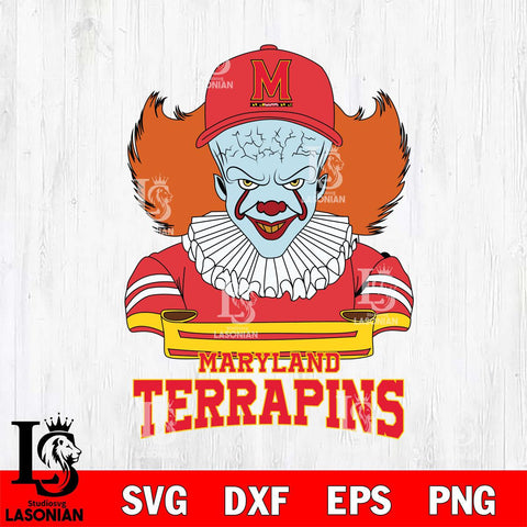 Maryland Terrapins Pennywise Horror Sport 2 Svg Eps Dxf Png File, Digital Download