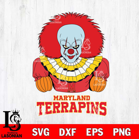 Maryland Terrapins Pennywise Horror Sport 3 Svg Eps Dxf Png File, Digital Download