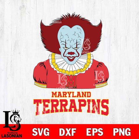 Maryland Terrapins Pennywise Horror Sport 5 Svg Eps Dxf Png File, Digital Download