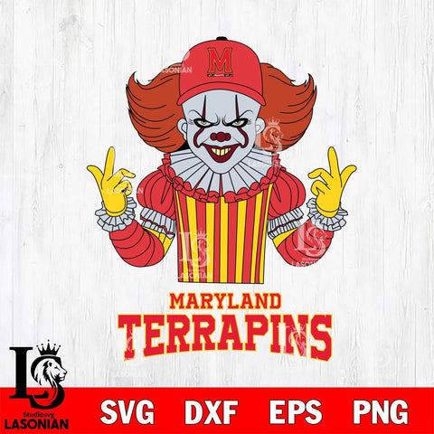 Maryland Terrapins Pennywise Horror Sport 8 Svg Eps Dxf Png File, Digital Download