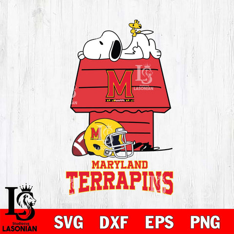 Maryland Terrapins Snoopy Chill Football SVG DXF EPS PNG FILE,Snoopy File Cut, NCAA Digital Download,Instant Download,Christmas Silhouette