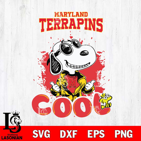 Maryland Terrapins Snoopy Sport 7 Svg Eps Dxf Png File, Digital Download