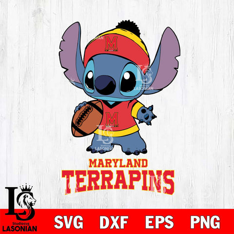 Maryland Terrapins Stitch Disney, Svg Eps Dxf Png File, Digital Download