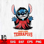 Maryland Terrapins Stitch Ghost Svg Eps Dxf Png File, NCAA svg, Digital Download, Instant Download
