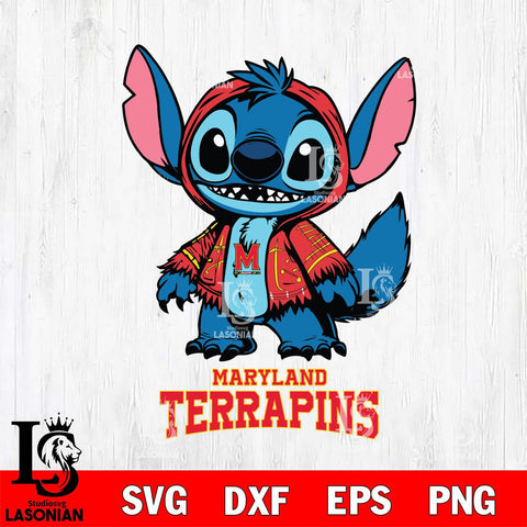 Maryland Terrapins Stitch Halloween Svg Eps Dxf Png File, NCAA svg, Digital Download, Instant Download