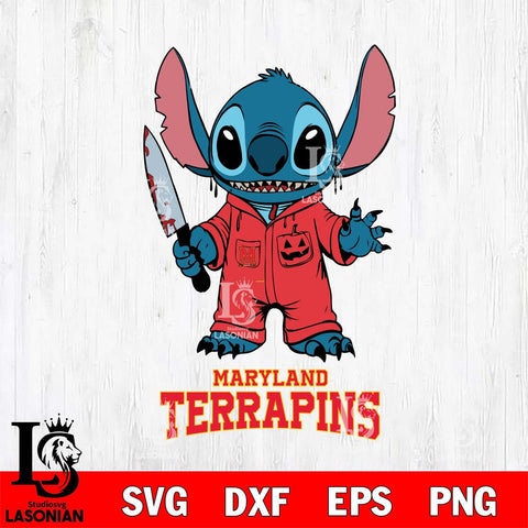 Maryland Terrapins Stitch Horror 2 Svg Eps Dxf Png File, NCAA svg, Digital Download, Instant Download