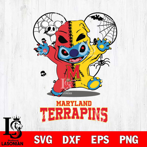 Maryland Terrapins Stitch Horror Halloween 2 Svg Eps Dxf Png File, Digital Download, Instant Download