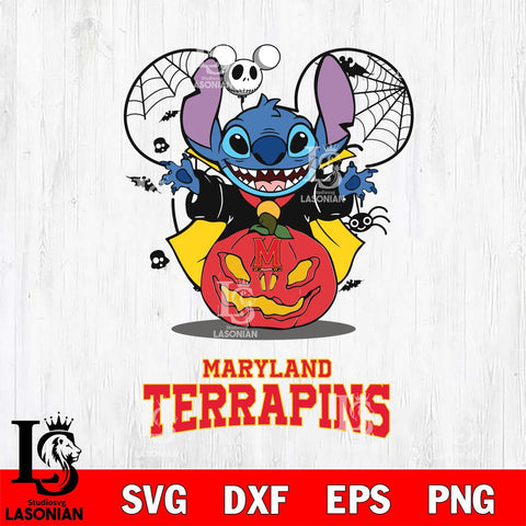 Maryland Terrapins Stitch Horror Halloween Svg Eps Dxf Png File, Digital Download, Instant Download