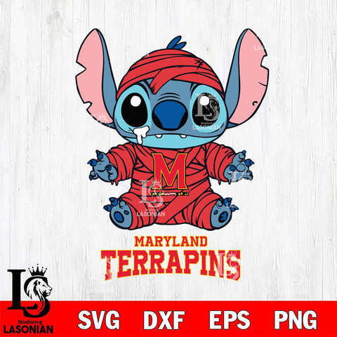 Maryland Terrapins Stitch Mummy Svg Eps Dxf Png File, NCAA svg, Digital Download, Instant Download