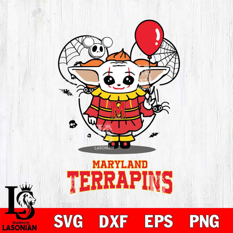 Maryland Terrapins Stitch Pennywise Halloween Svg Eps Dxf Png File, Digital Download, Instant Download