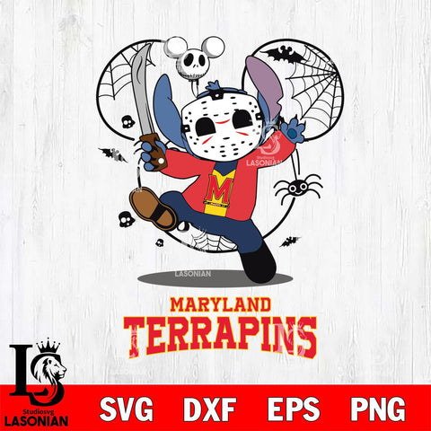 Maryland Terrapins Stitch jason voorhees Halloween Svg Eps Dxf Png File, Digital Download, Instant Download