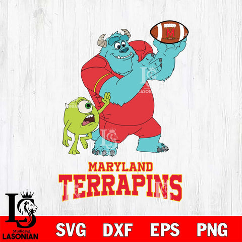 Maryland Terrapins Sully & Mike Football Cricut,Christmas SVG DXF EPS PNG FILE, NCAA Digital Download,Instant Download, Silhouette