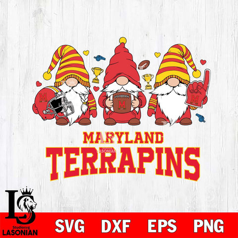 Maryland Terrapins Three Gnome File Cut, NCAA SVG, Digital Download , Criucut , Silhouette