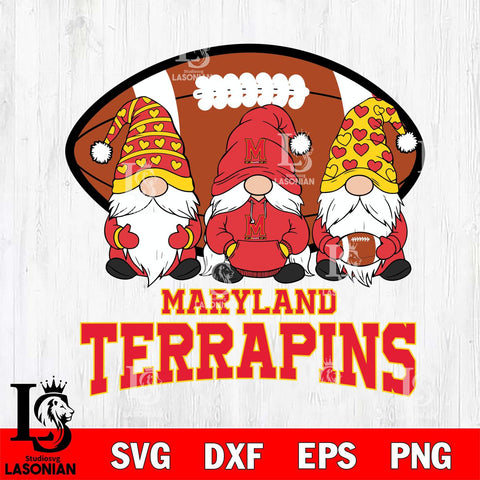 Maryland Terrapins Three Gnome Football File Cut, NCAA SVG, Digital Download , Criucut , Silhouette