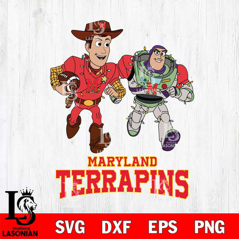 Maryland Terrapins Woody & Buzz Lightyear Football Cricut,Christmas SVG DXF EPS PNG FILE, NCAA Digital Download,Instant Download, Silhouette
