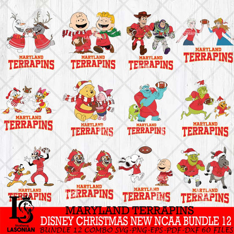 Maryland Terrapins  Disney Christmas New NCAA Bundle 12 Cricut,Christmas SVG DXF EPS PNG FILE, BUNDLE NCAA Digital Download,Instant Download, Silhouette