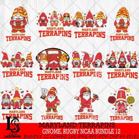 Maryland Terrapins  Gnome Football NCAA Bundle File Cut, NCAA SVG, Digital Download , Criucut , Silhouette