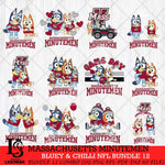 Massachusetts Minutemen Bluey & Bingo Bundle 12 SVG Svg Eps Dxf Png File, Bundle NCAA svg, Digital Download, Instant Download