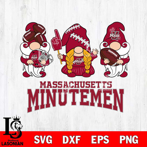 Massachusetts Minutemen 3 Gnomes Football Svg Eps Dxf Png File, Digital Download, Instant Download