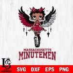 Massachusetts Minutemen Anglel Black Fan Girl Betty Boop, Svg Eps Dxf Png File, Digital Download