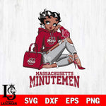 Massachusetts Minutemen Awesome Black Fan Girl Betty Boop, Svg Eps Dxf Png File, Digital Download