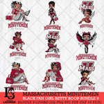 Massachusetts Minutemen Black Fan Girl Betty Boop Bundle 9, Svg Eps Dxf Png File, Digital Download