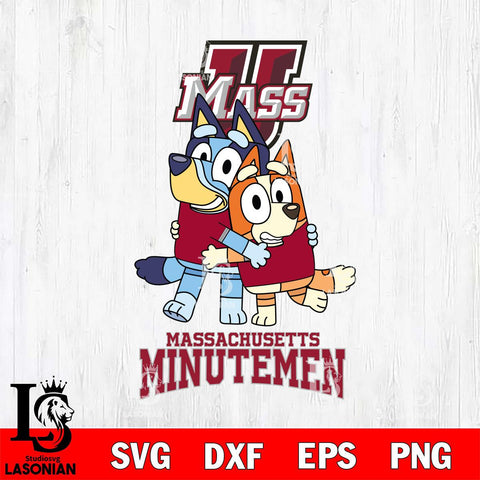 Massachusetts Minutemen Bluey & Bingo 3 Svg Eps Dxf Png File, NCAA svg, Digital Download, Instant Download