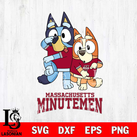 Massachusetts Minutemen Bluey & Bingo Svg Eps Dxf Png File, NCAA svg, Digital Download, Instant Download