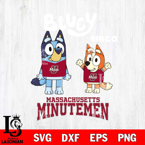 Massachusetts Minutemen Bluey & Bingo 4 Svg Eps Dxf Png File, NCAA svg, Digital Download, Instant Download