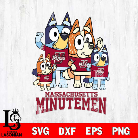 Massachusetts Minutemen Bluey & Bingo 7 Svg Eps Dxf Png File, NCAA svg, Digital Download, Instant Download